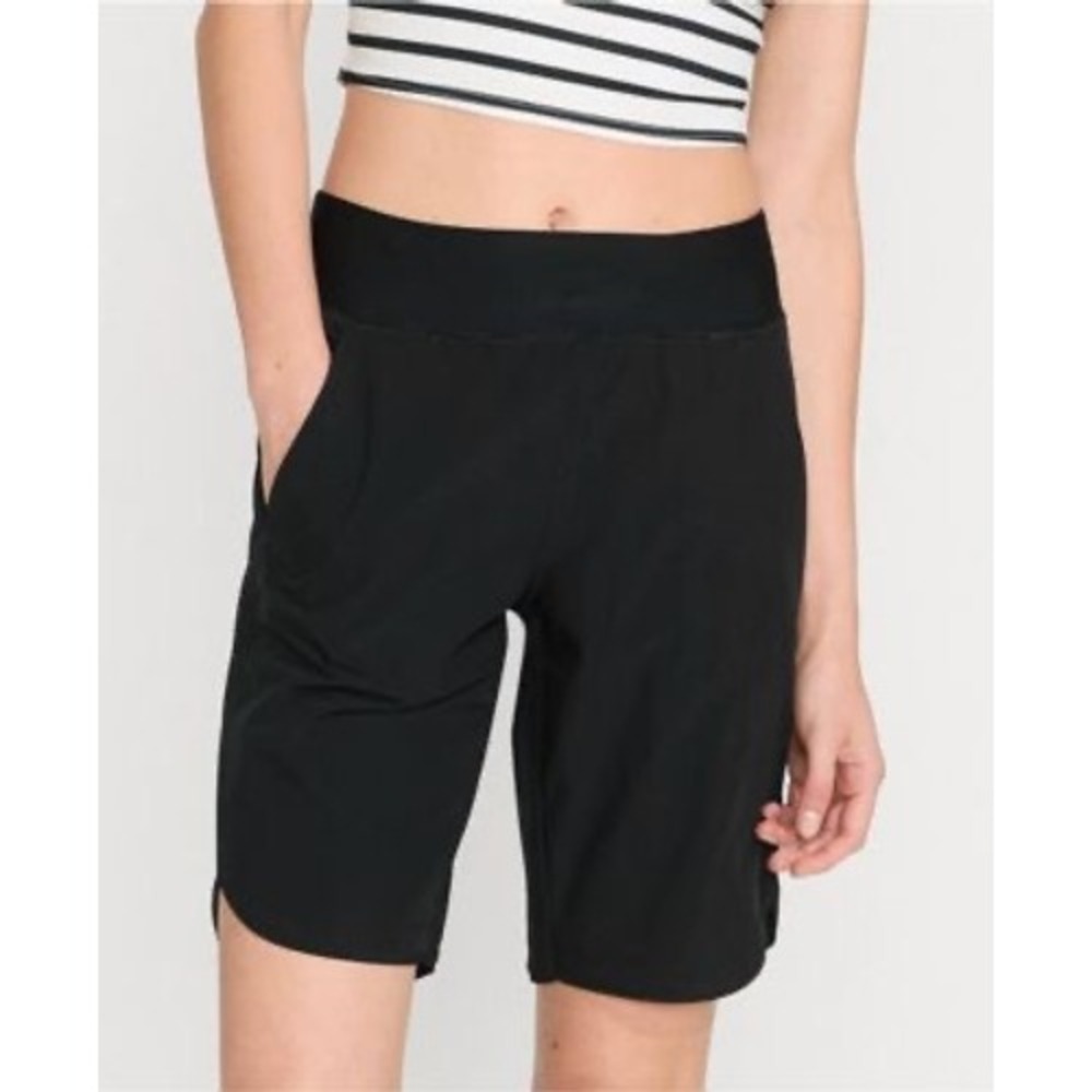 Lands' End Active Shorts Womens 16W Black Stretch Hiking Bermuda Quick Dry